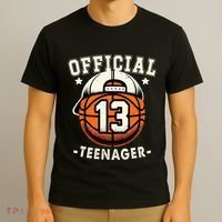 Teenager 13th Birthday 13 Year Boy Basketball Bday T-Shirt thumb 3