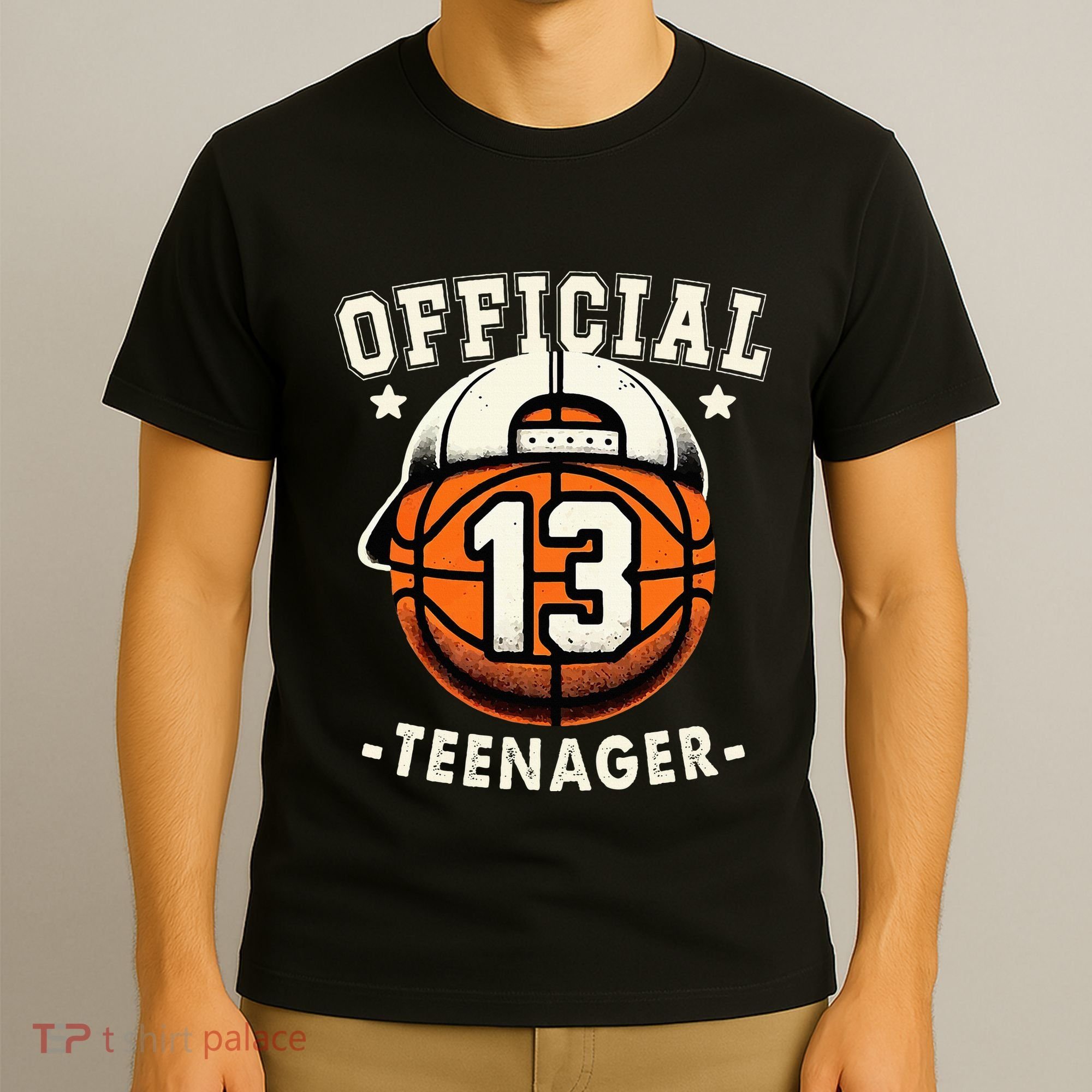 Teenager 13th Birthday 13 Year Boy Basketball Bday T-Shirt