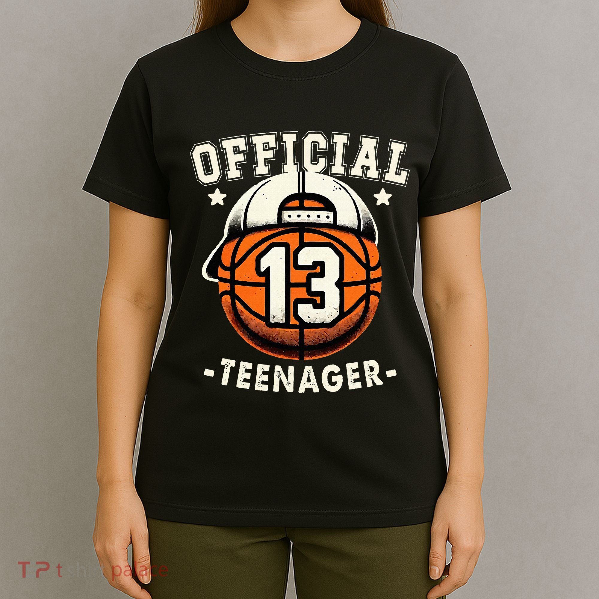 Teenager 13th Birthday 13 Year Boy Basketball Bday T-Shirt