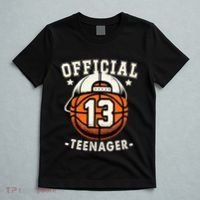 Teenager 13th Birthday 13 Year Boy Basketball Bday T-Shirt thumb 5