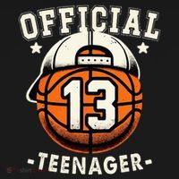 Teenager 13th Birthday 13 Year Boy Basketball Bday T-Shirt thumb 7