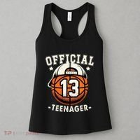 Teenager 13th Birthday 13 Year Boy Basketball Bday Women's Tank Top thumb 3