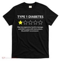 Type 1 Diabetes T1d One Star Rating Funny Awareness T-Shirt thumb 0