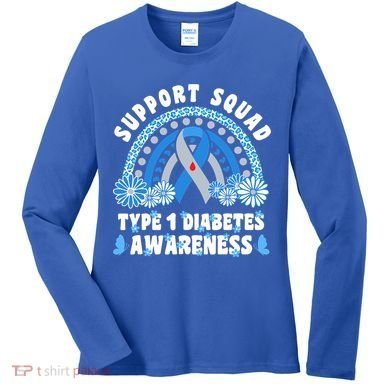 Type 1 Diabetes T1D Support Squad Women's Long Sleeve Shirt