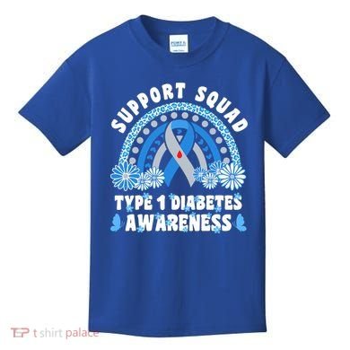 Type 1 Diabetes T1D Support Squad Kids T-Shirt