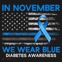 Type 1 Diabetes Awareness American US Flag Blue Ribbon Gifts T-Shirt thumb 7