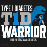 Type 1 Diabetes Awareness Ribbon T1D T Rex Dinosaur T-Shirt thumb 7