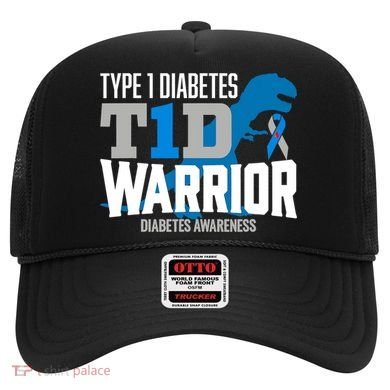 Type 1 Diabetes Awareness Ribbon T1D T Rex Dinosaur Hat