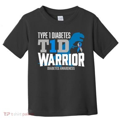 Type 1 Diabetes Awareness Ribbon T1D T Rex Dinosaur Toddler T-Shirt