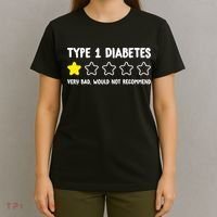 Type 1 Diabetes T1D One Star Rating Funny Awareness T-Shirt thumb 4