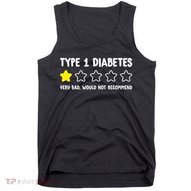 Type 1 Diabetes T1D One Star Rating Funny Awareness Tank Top