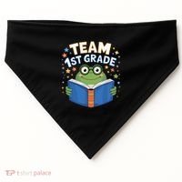 Team 1st Grade Frog Reading Book Stars Book Lover School USA-Made Doggie Bandana thumb 0