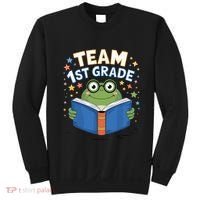 Team 1st Grade Frog Reading Book Stars Book Lover School Sweatshirt thumb 0