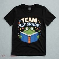 Team 1st Grade Frog Reading Book Stars Book Lover School T-Shirt thumb 5