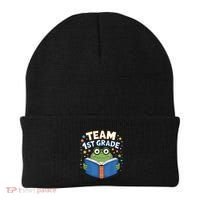 Team 1st Grade Frog Reading Book Stars Book Lover School Beanie thumb 0