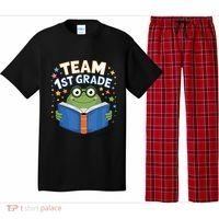Team 1st Grade Frog Reading Book Stars Book Lover School Pajama Set thumb 0