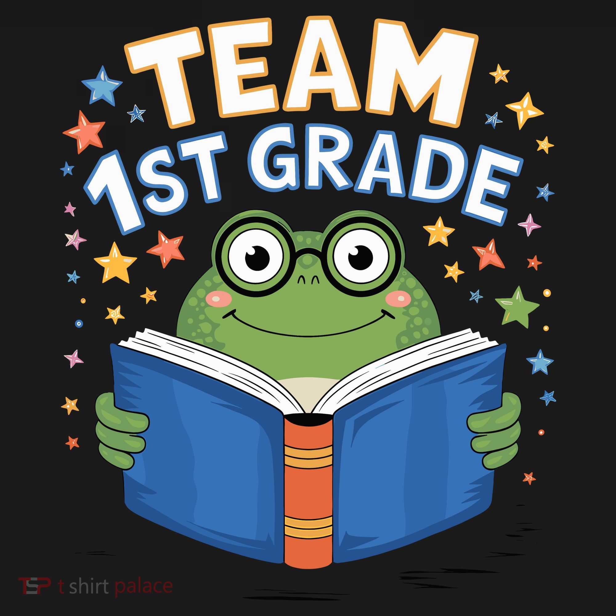 Team 1st Grade Frog Reading Book Stars Book Lover School Women's Hoodie