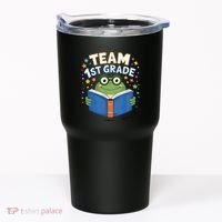 Team 1st Grade Frog Reading Book Stars Book Lover School Tumbler thumb 0