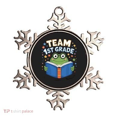 Team 1st Grade Frog Reading Book Stars Book Lover School Ornament