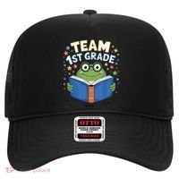 Team 1st Grade Frog Reading Book Stars Book Lover School Hat thumb 0