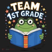Team 1st Grade Frog Reading Book Stars Book Lover School Hat thumb 2