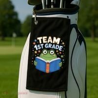 Team 1st Grade Frog Reading Book Stars Book Lover School Golf Towel thumb 2