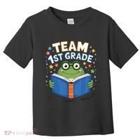 Team 1st Grade Frog Reading Book Stars Book Lover School Toddler T-Shirt thumb 0