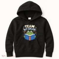Team 1st Grade Frog Reading Book Stars Book Lover School Kids Hoodie thumb 0