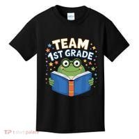 Team 1st Grade Frog Reading Book Stars Book Lover School Kids T-Shirt thumb 0