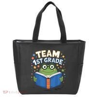 Team 1st Grade Frog Reading Book Stars Book Lover School Tote Bag thumb 0