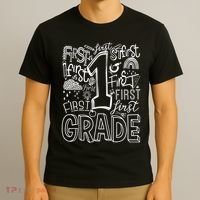 Typography 1st Grade Team Student Teacher T-Shirt thumb 3