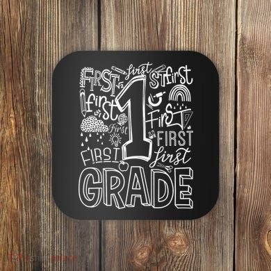 Typography 1st Grade Team Student Teacher Coaster