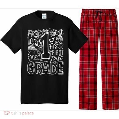 Typography 1st Grade Team Student Teacher Pajama Set