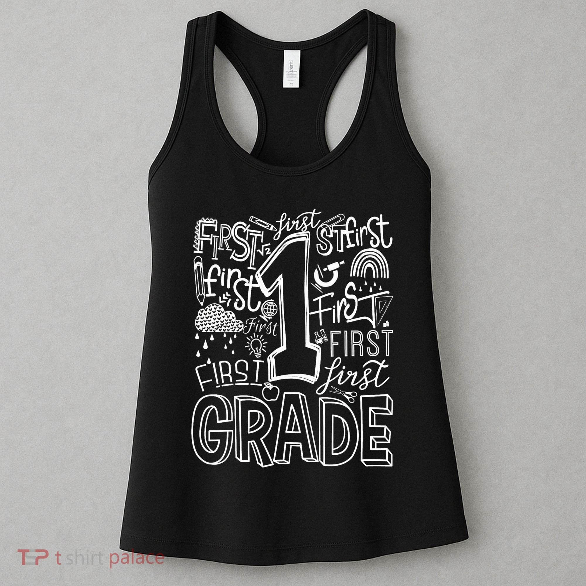 Typography 1st Grade Team Student Teacher Women's Tank Top
