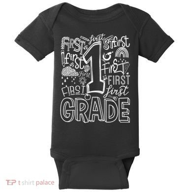 Typography 1st Grade Team Student Teacher Baby Bodysuit