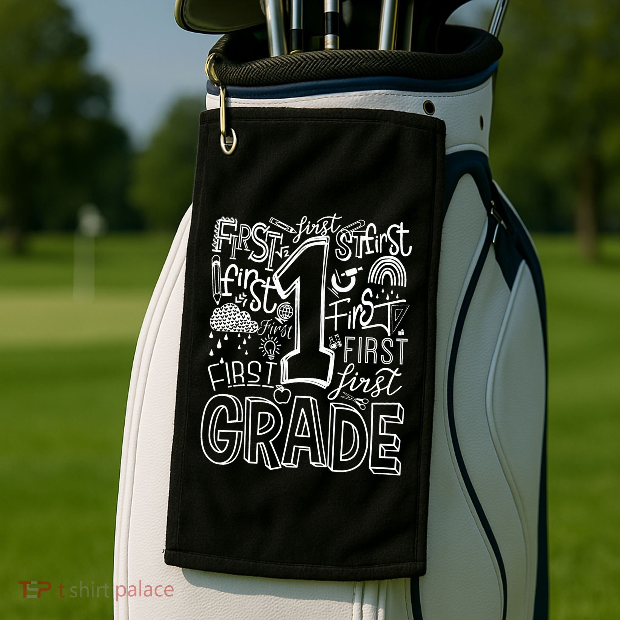 Typography 1st Grade Team Student Teacher Golf Towel