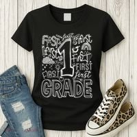 Typography 1st Grade Team Student Teacher Women's T-Shirt thumb 3