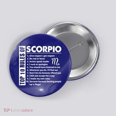 Top 10 Rules Of Scorpio October November Birthday Gift Button