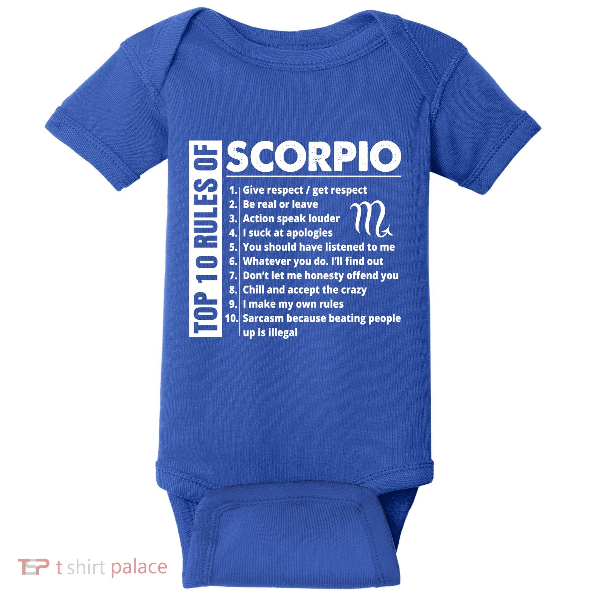 Top 10 Rules Of Scorpio October November Birthday Gift Baby Bodysuit