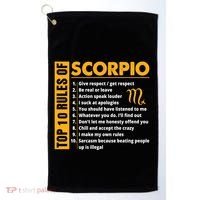 Top 10 Rules Of Scorpio October November Birthday Gift Golf Towel thumb 0
