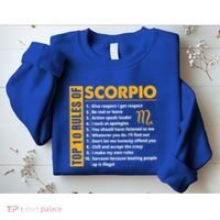 Top 10 Rules Of Scorpio October November Birthday Gift Sweatshirt thumb 2