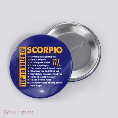 Top 10 Rules Of Scorpio October November Birthday Gift Button
