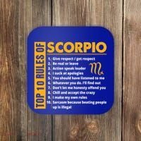 Top 10 Rules Of Scorpio October November Birthday Gift Coaster thumb 0