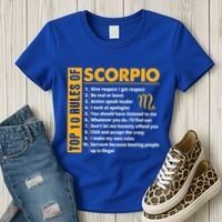 Top 10 Rules Of Scorpio October November Birthday Gift Women's T-Shirt thumb 3