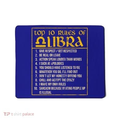 Top 10 Rules Libra Zodiac Sign September October Birthday Gift Mousepad