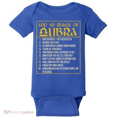 Top 10 Rules Libra Zodiac Sign September October Birthday Gift Baby Bodysuit