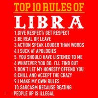 Top 10 Rules Of Libra September 23 October 22 Birthday Gift Santa Hat thumb 1