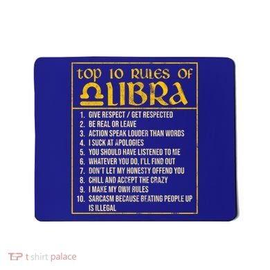 Top 10 Rules Libra Zodiac Sign September October Birthday Gift Mousepad