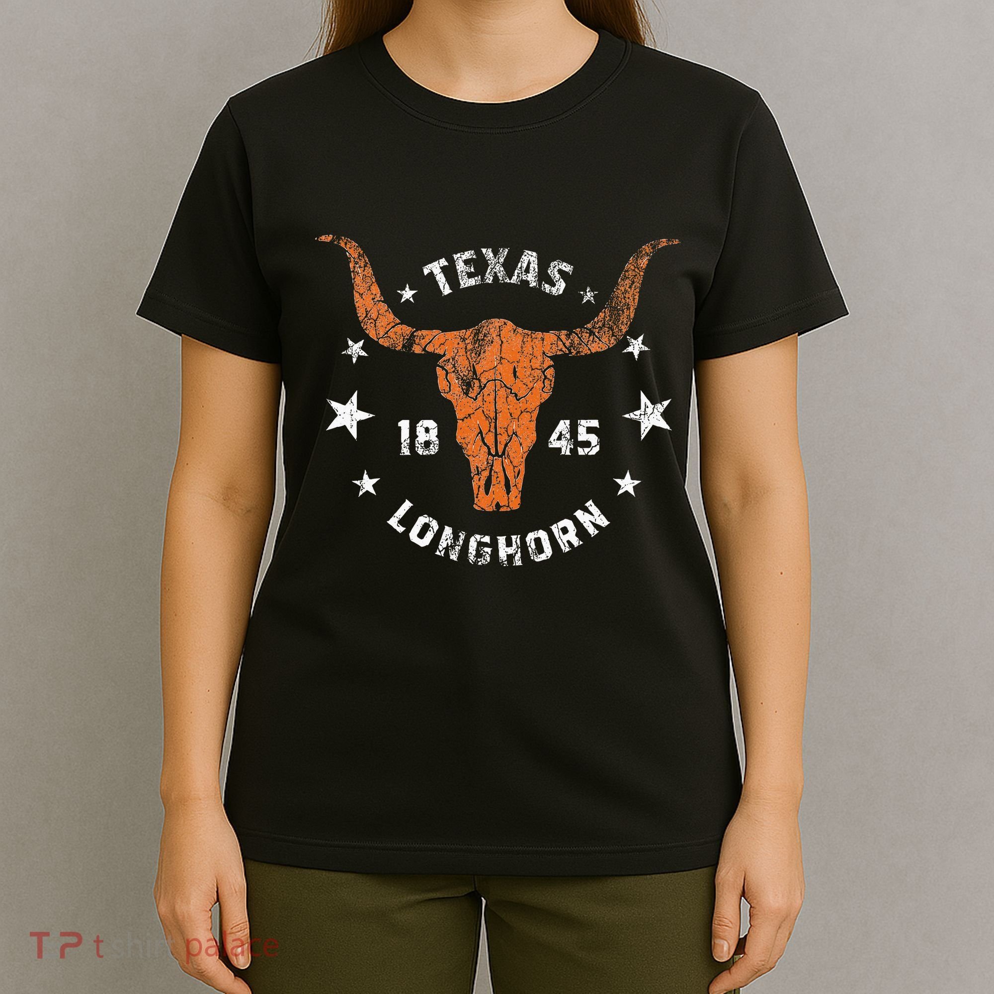 Texas 1845 Vintage Longhorn Cowboy And Rodeo Fan T-Shirt