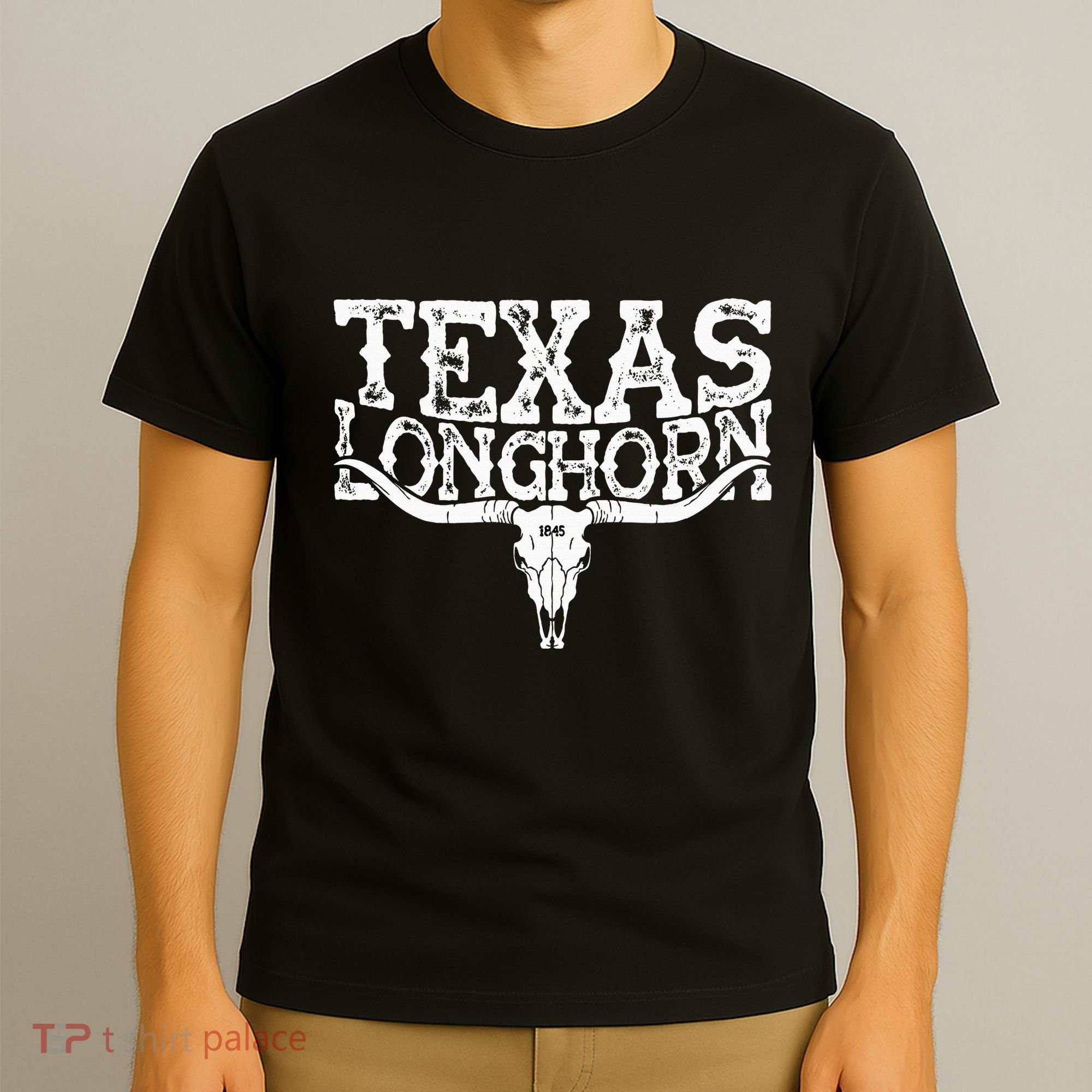Texas 1845 Vintage Longhorn Cowboy And Rodeo Fan T-Shirt